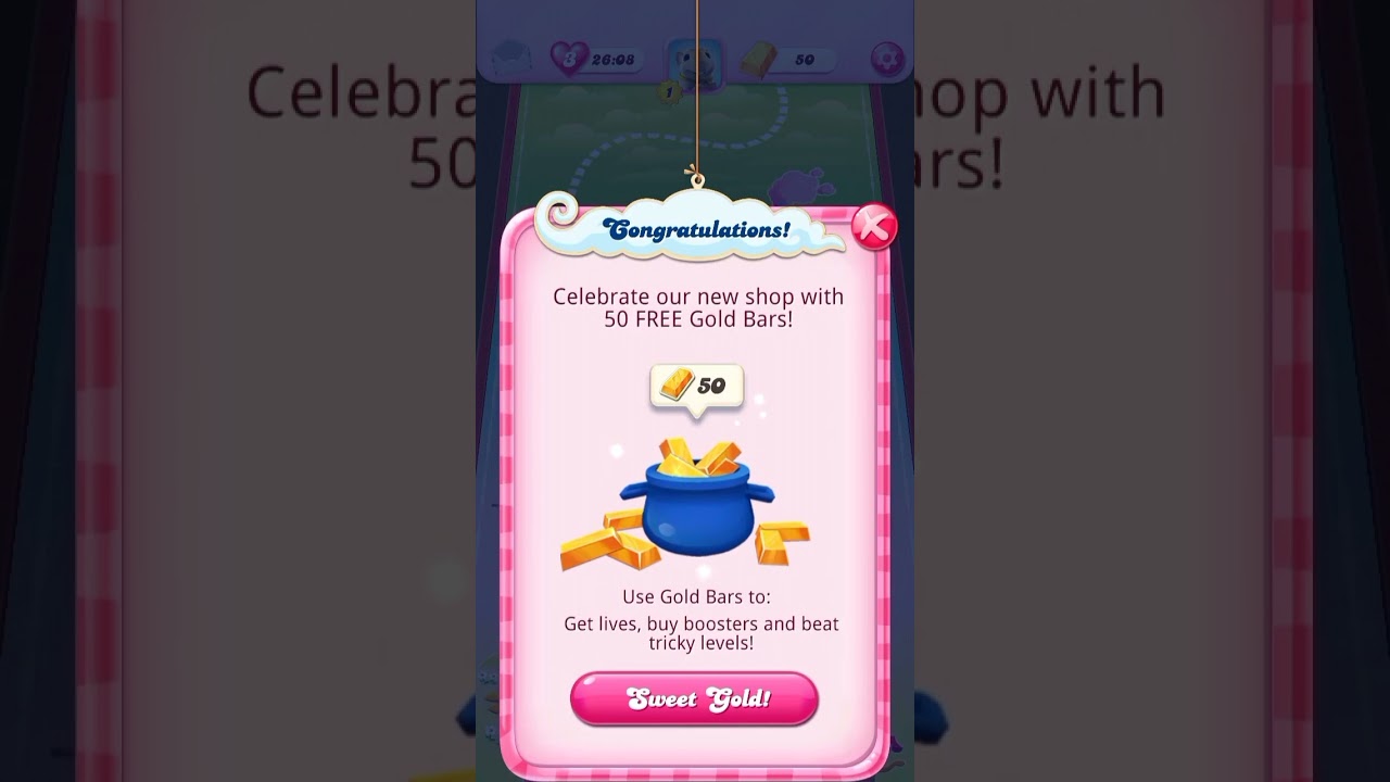 candy crush saga gold bars | candy crush gold bars for free #shorts #youtubeshorts #candycrush