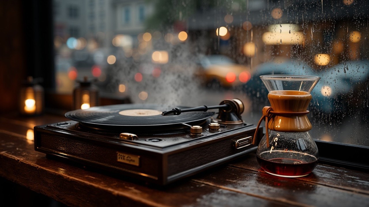 Gentle Rainy Jazz Ambience ~ Cozy Coffee Shop Vibes for Study & Relaxation