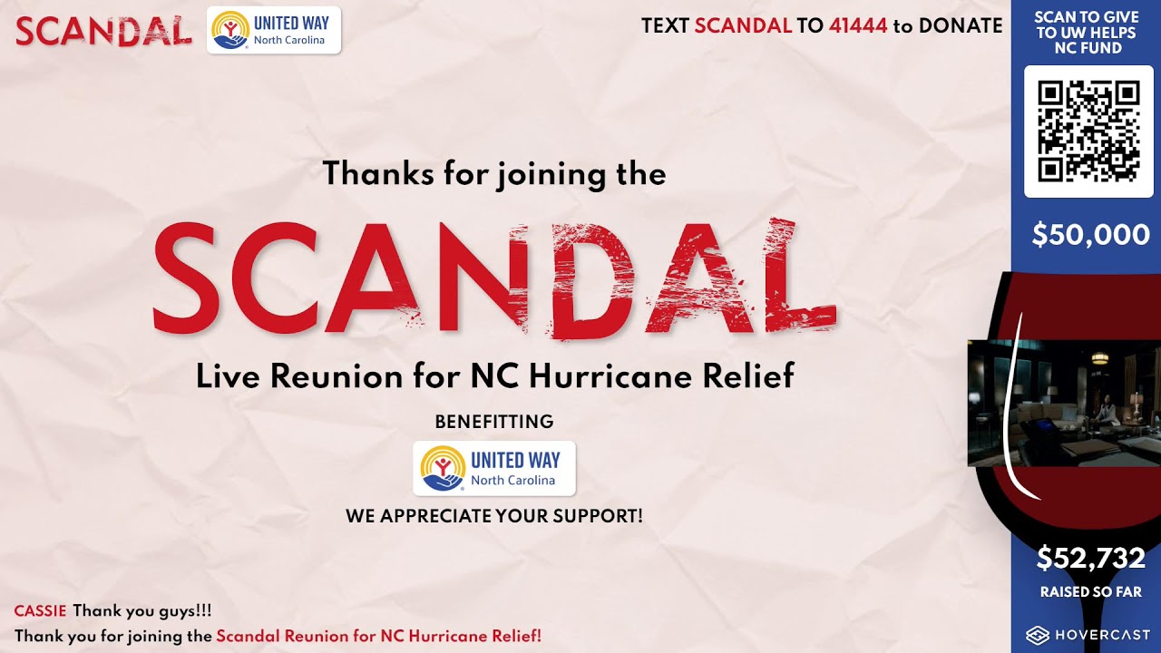 Scandal Live Reunion for NC Hurricane Relief
