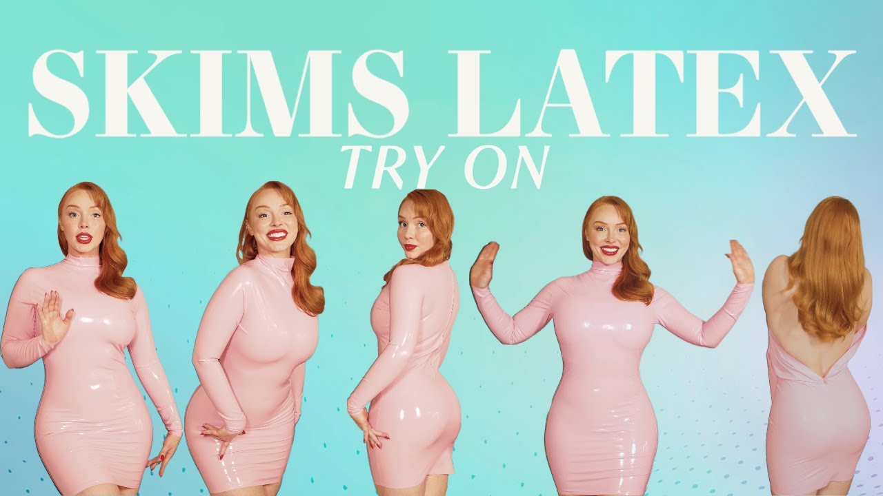 Skims Latex Try on Haul! 2nd skin, tight fitting latex dress! peaches peaches peaches