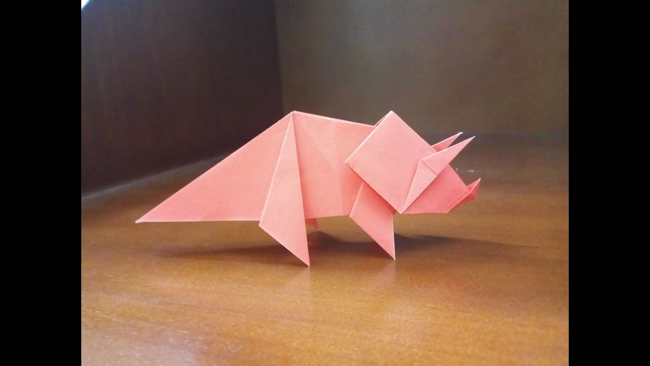 origami easy dinosaur triceratops