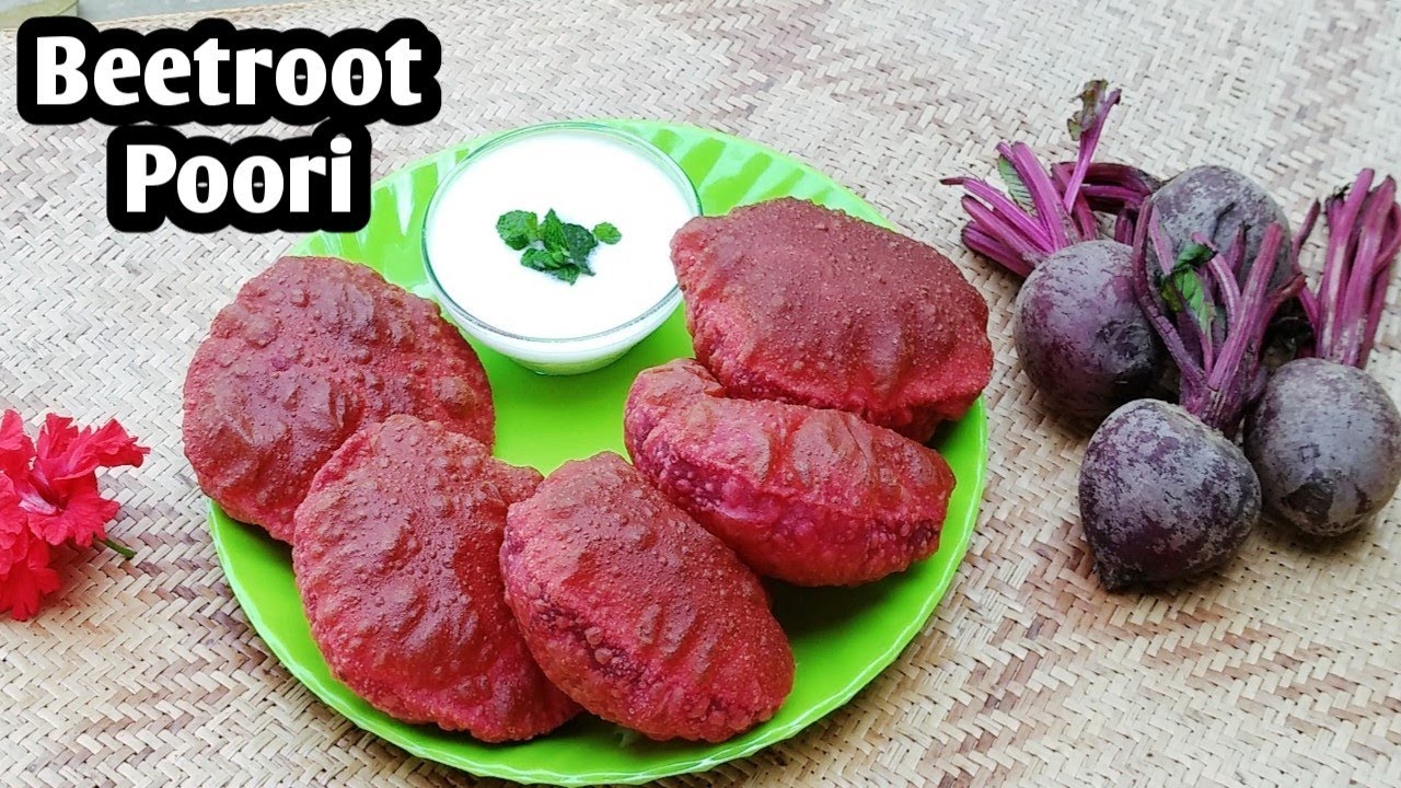 Beetroot Poori/Healthy poori recipe/Beetroot puri recipe/Kids Lunch Box recipe