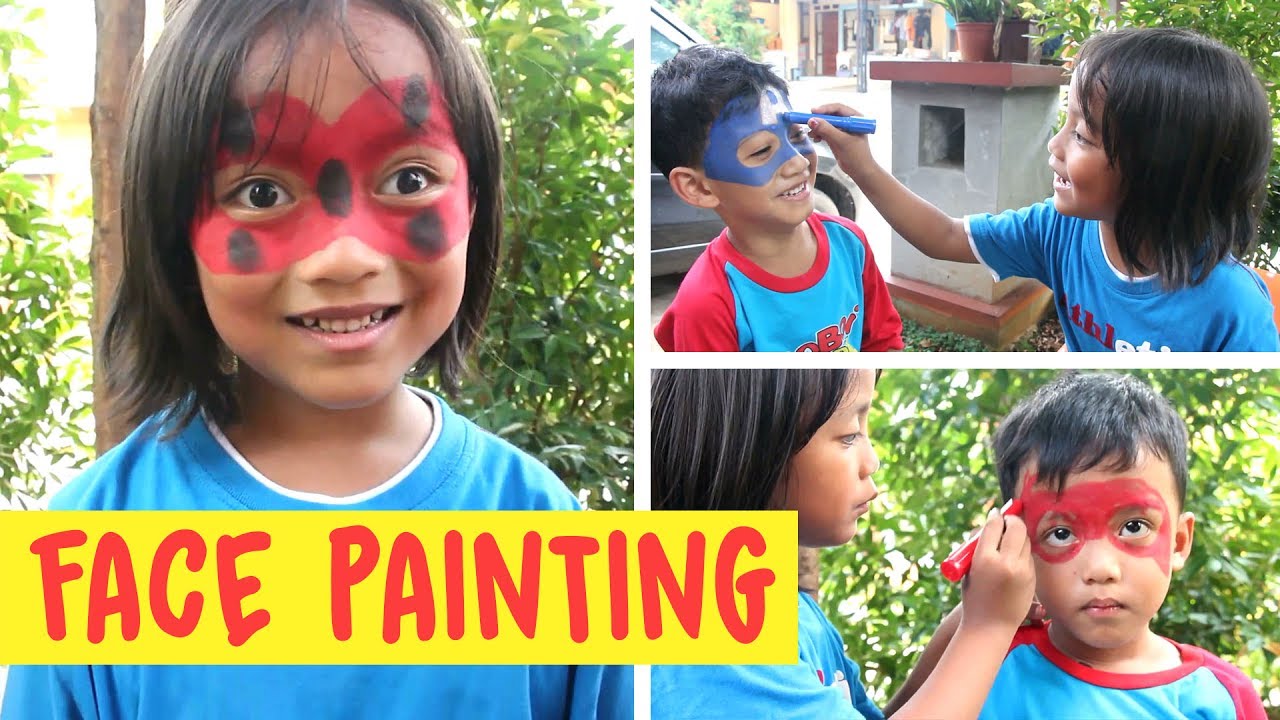 Lucu anak-anak corat-coret melukis wajah (Face Painting  bagian 1)