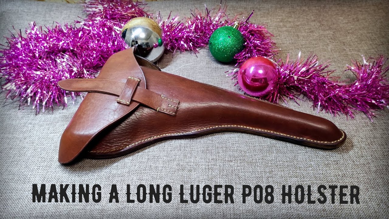 Making a Leather Luger P08 Holster ASMR Leathercraft