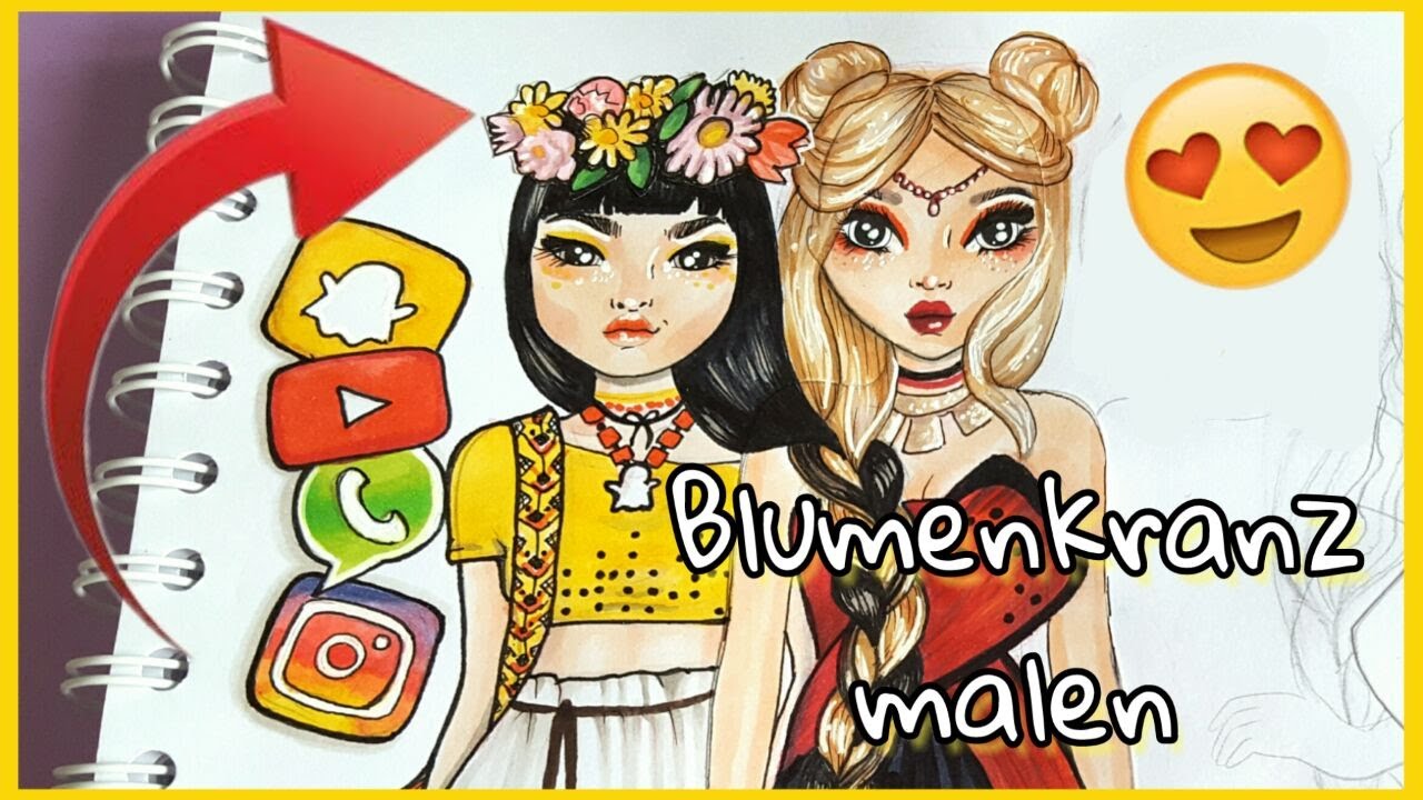 Snapchat Blumenkrone malen | How to draw flower crown || Foxy Draws