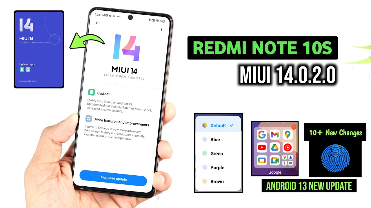 Redmi Note 10s MIUI 14.0.2.0 Android 13 New Update Full Changelog | Redmi Note 10s MIUI 14 Update