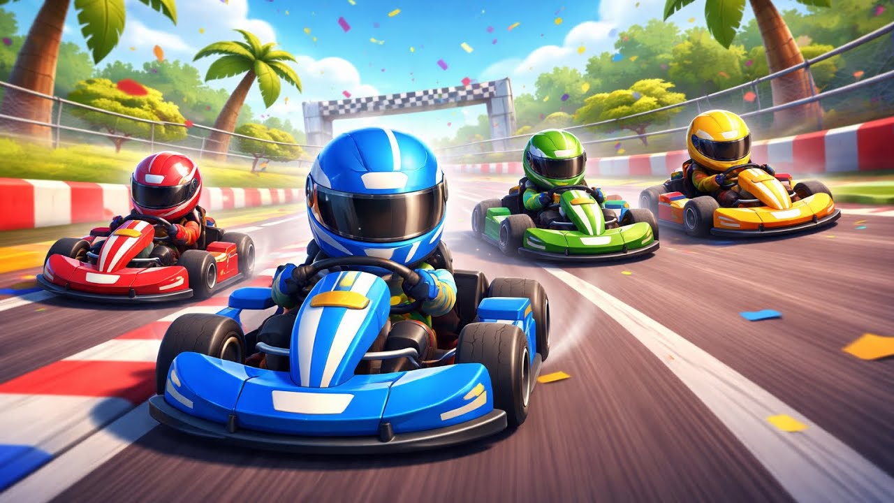 CORRIDA MALUQUINHA dos KARTS! 🚗💨 Azul vs Vermelho vs Verde vs Amarelo | Desenho 3D Infantil