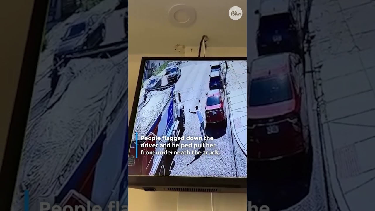 Girl walks away uninjured after truck runs her over