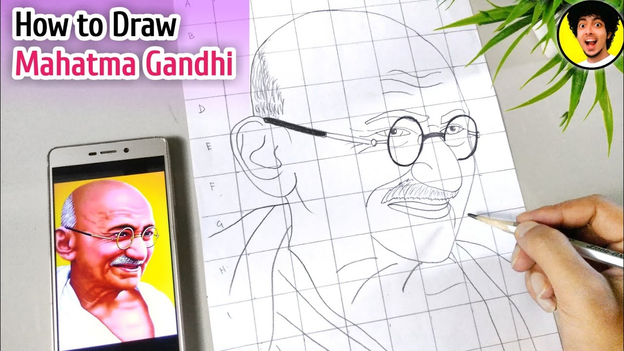 Gandhi Jayanti Drawing || Mahatma Gandhi Drawing Tutorial || How to Draw Mahatma Gandhi