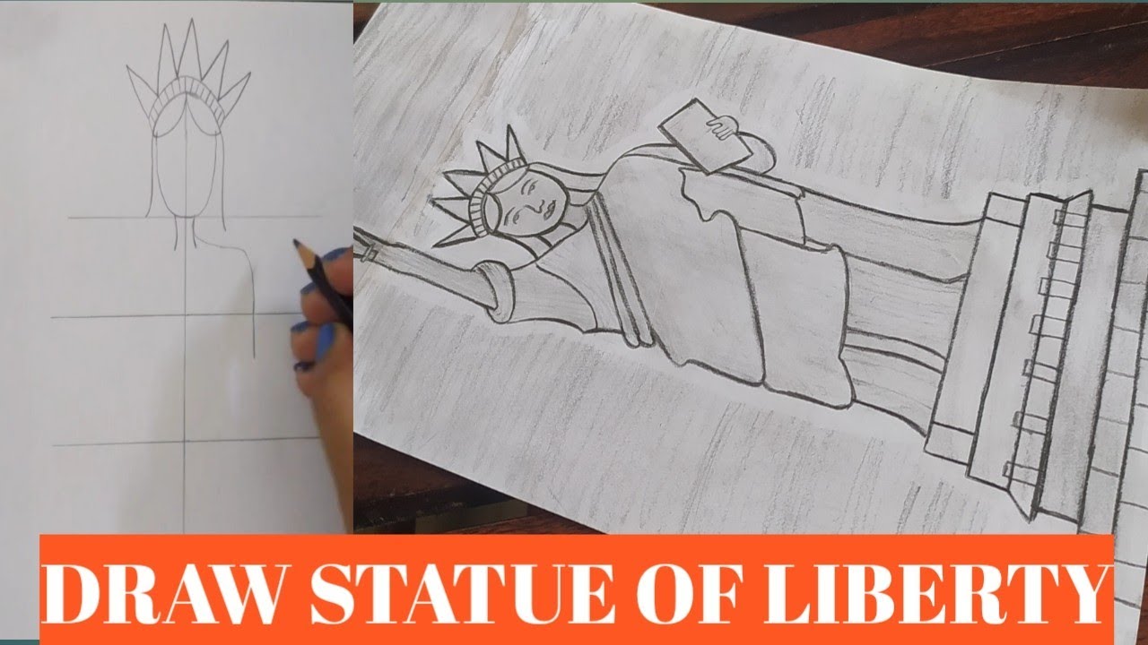 How to draw The Statue of Liberty / Draw Easy Statue of Liberty step by step / Pencil Drawing