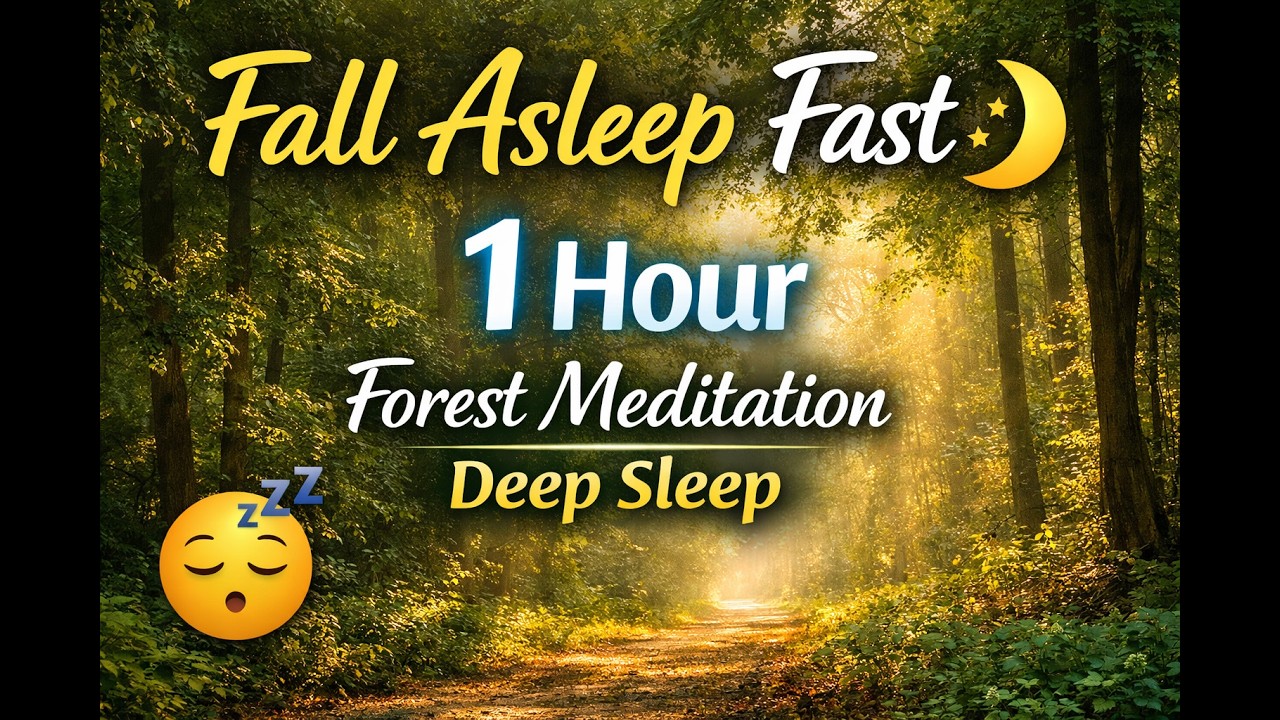 Fall Asleep Fast 🌙 1 Hour (4K) Forest Meditation Sounds for Deep Sleep
