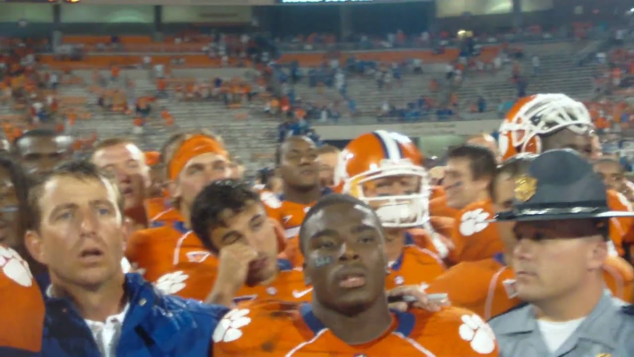 Dabo Swinney singing the Alma Mater