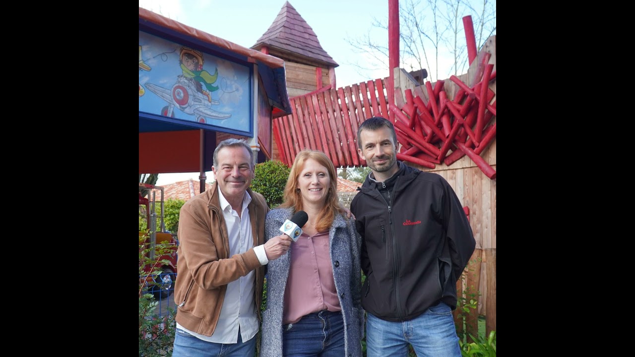 Depuis le parc de La Coccinelle, Alicia Crozier d'O'KIDZ et Thibault Carrara, le maître des lieux...