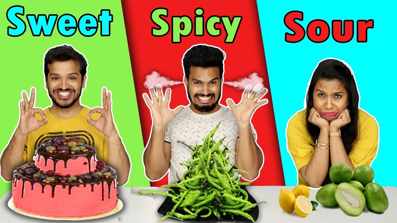 Sweet vs Spicy vs Sour Food Challenge | Hungry Birds