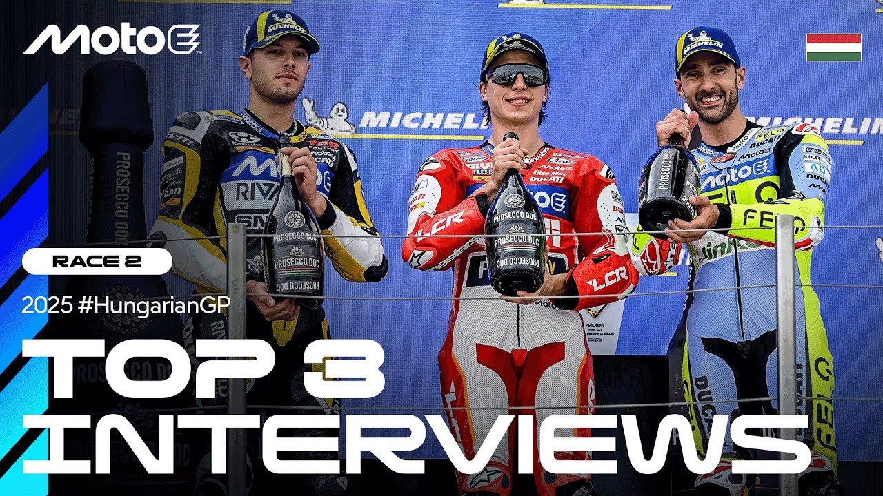 MotoE 2025 #HungarianGP RACE 2 podium: CASADEI, SPINELLI AND FERRARI⚡