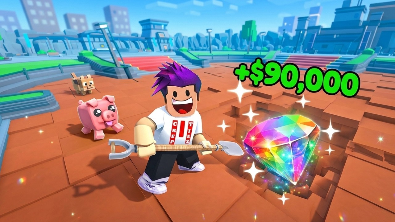 حفرت الارض باكبر حفرة باالعالم وحصلت اندر الماسة بقيمت 999999 لعبة roblox !! 💸