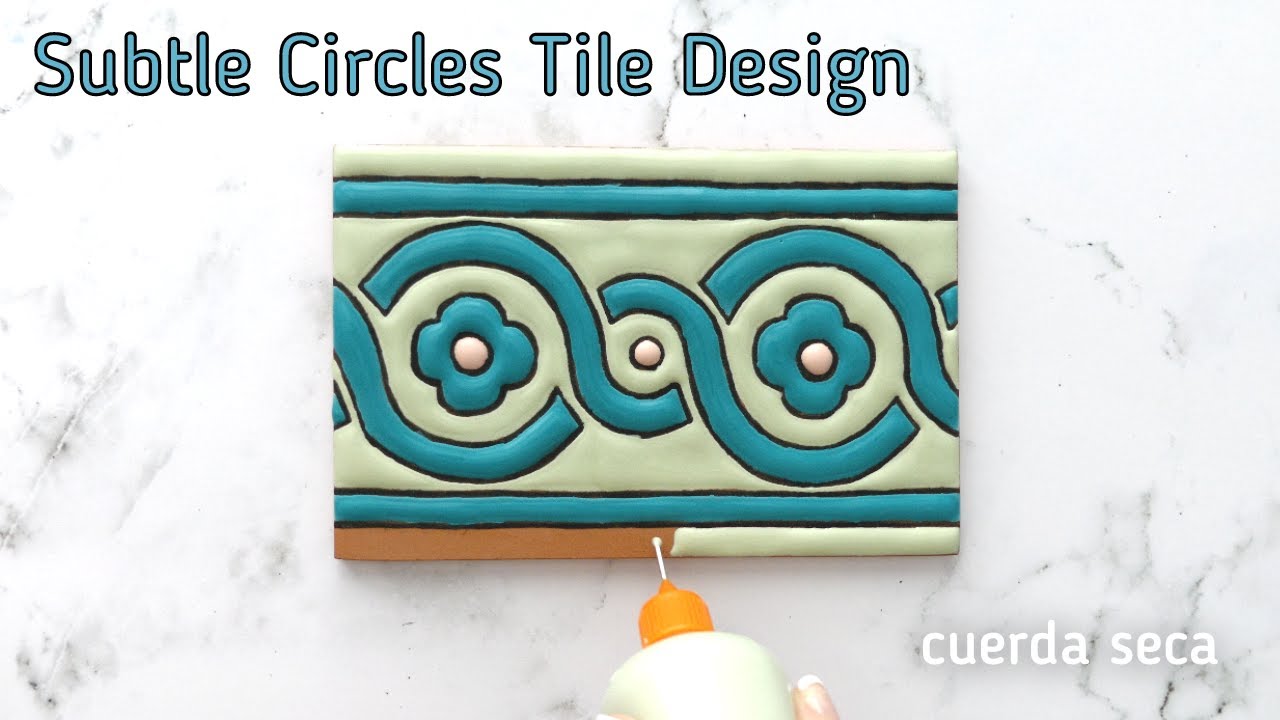 Subtle Circle Tile Design | Red Tile Series - Cuerda Seca Technique