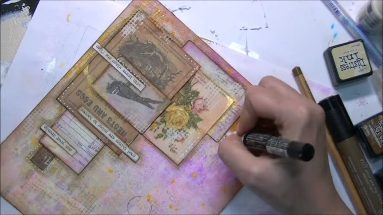 Mixed Media Art Journaling with Pearlizing Medium + Fluid Acrylics + Dylusions Ink Spray