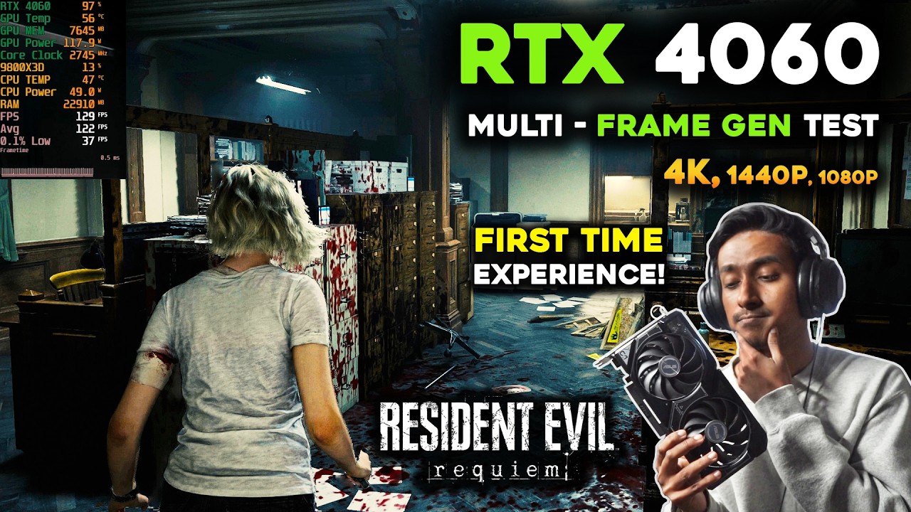 Resident Evil Requiem на RTX 4060 с модификацией Multi Frame Gen | 4K, 1440p, 1080p
