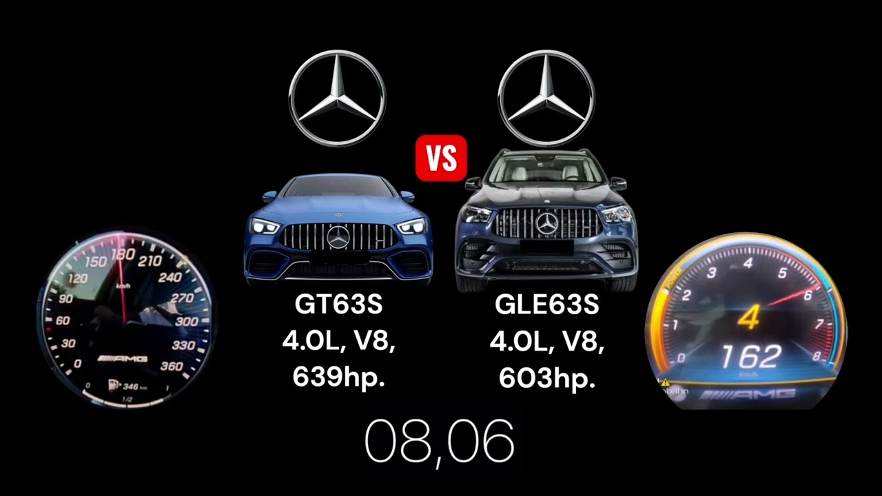 Mercedes GT63S vs Mercedes GLE63S. Speed battle. 
