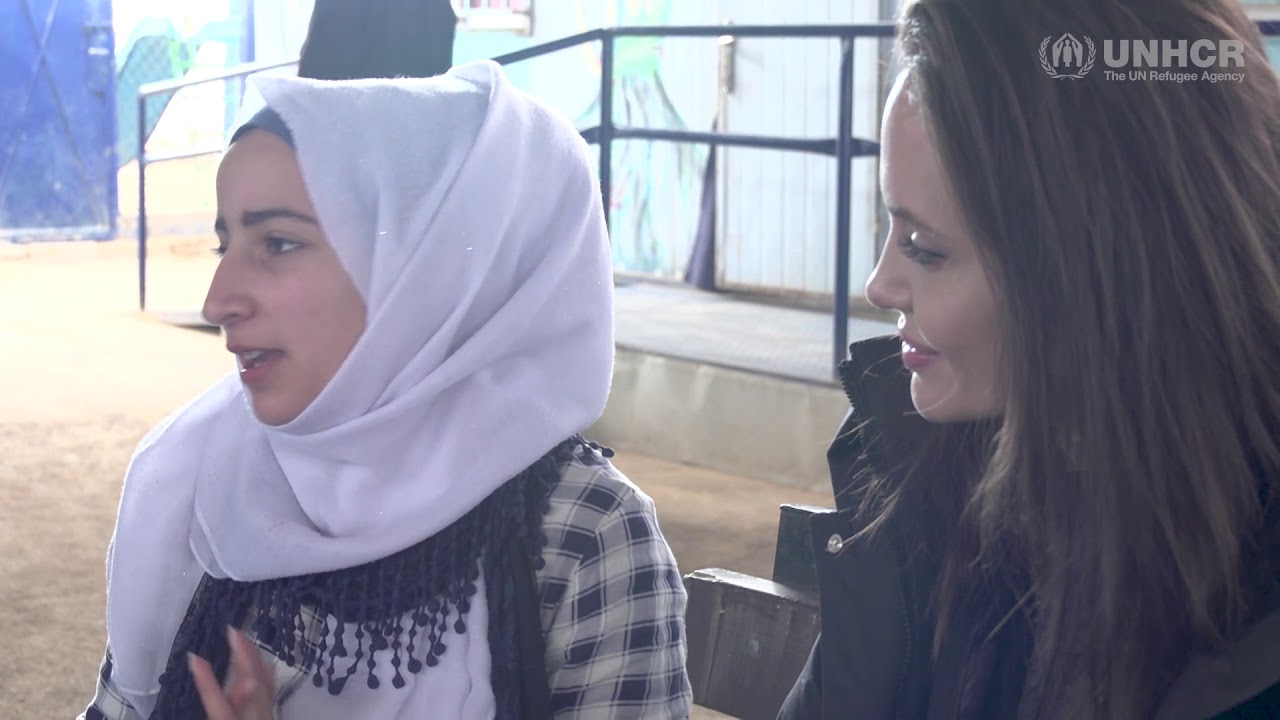 Angelina Jolie visits Jordan's Zaatari refugees camp 28/01/2018