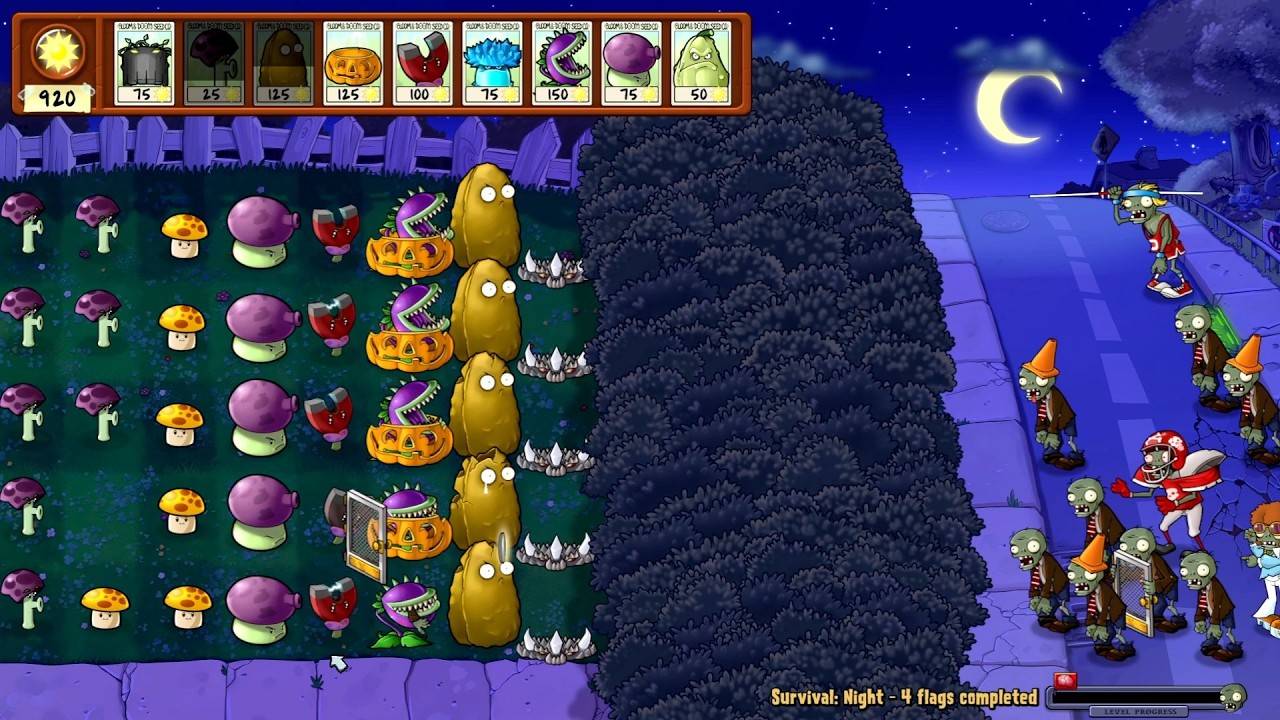 Plants VS. Zombies: Replanted (PC) // Survival: Night - 100% Walkthrough