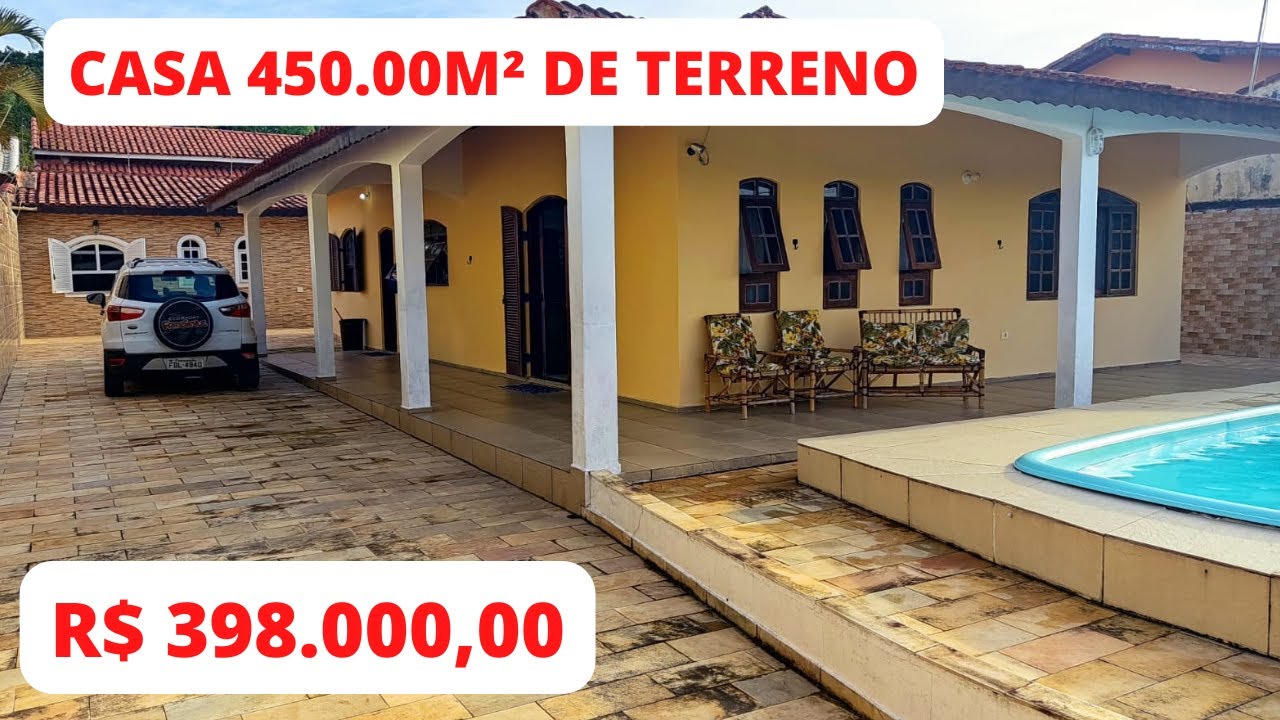 ( Vendido ) 398 mil | Casa à 300 metros do mar e com piscina em Itanhaém Litoral Sul, possui edícula