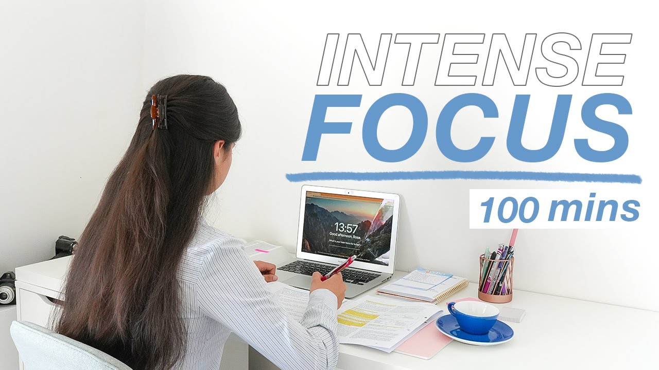 FOCUS WITH ME | productive study session | 100 mins incl. break - let's get stuff done ✔️📑