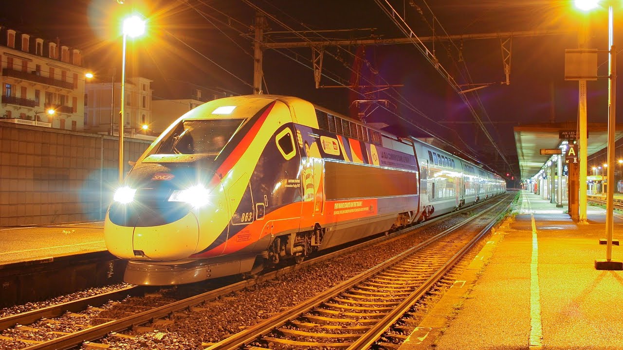 TGV Euroduplex Oc&eacute;ane 863 (Livr&eacute;e Coupe du Monde Rugby) &agrave; Aix-les-Bains