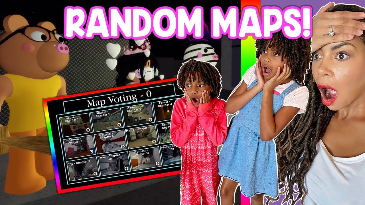 Family Fun CHALLENGE Playing ROBLOX PIGGY RANDOM MAPS!