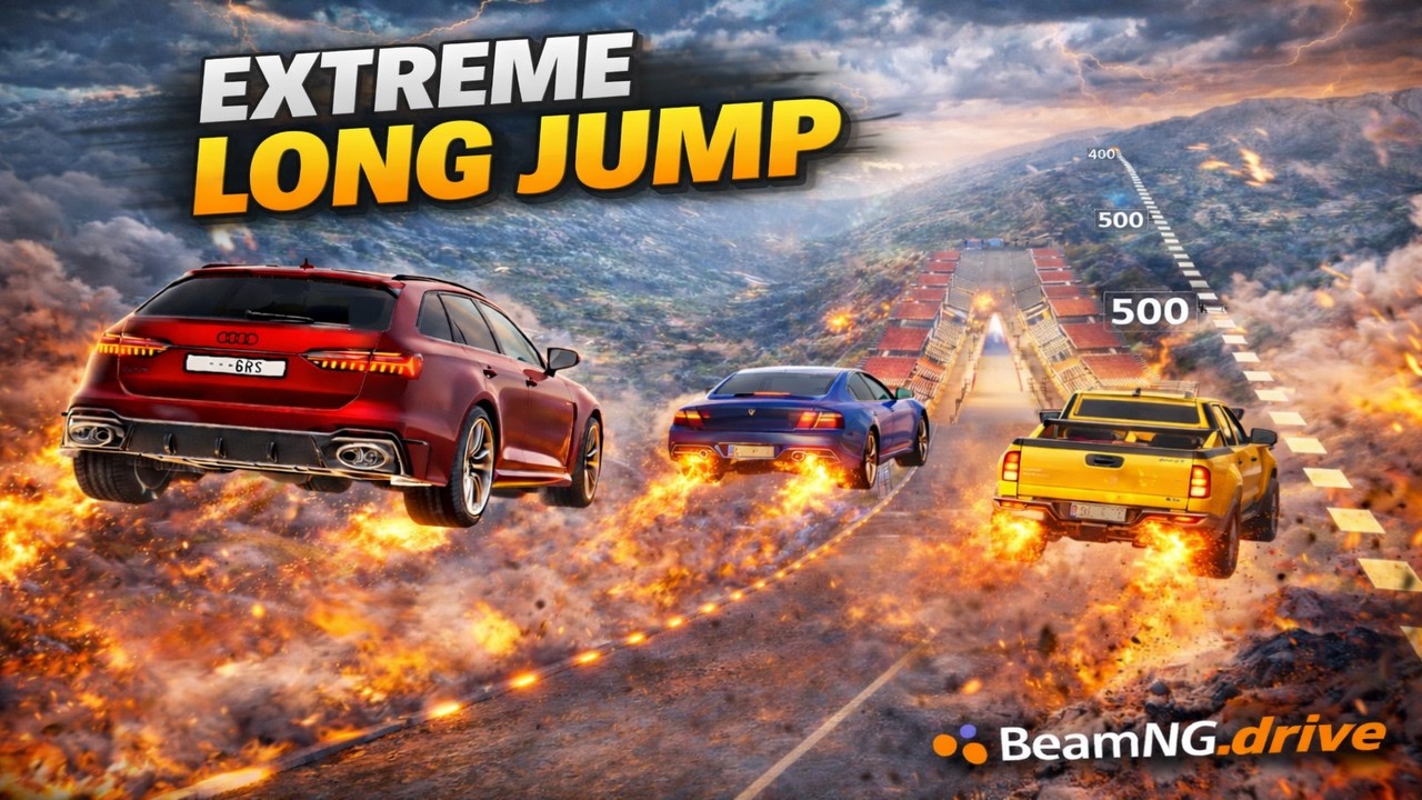 Realistic Long Jump Challenge #2 | BeamNG.drive