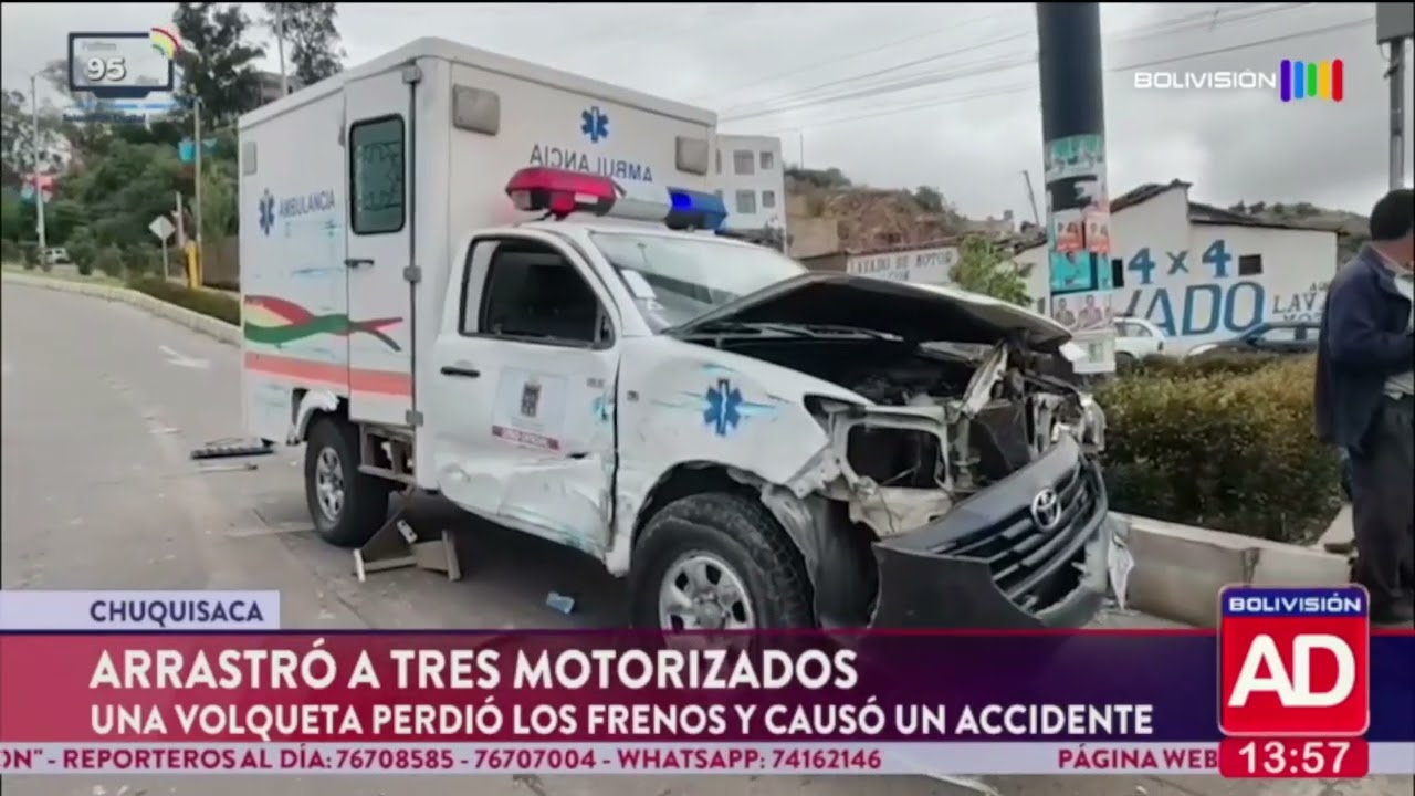 Volqueta sin frenos provoca accidente en Chuquisaca