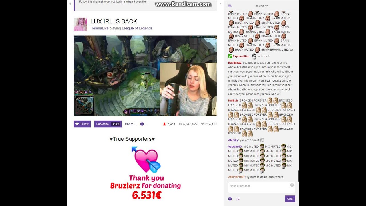 Twitch Helenalive trolled by 4chan - Breaks Microphone