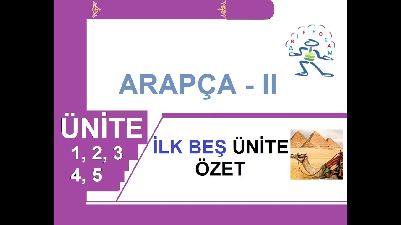 AÖF ARAPÇA 2 - ARA SINAV ÖNCESİ HIZLI TEKRAR