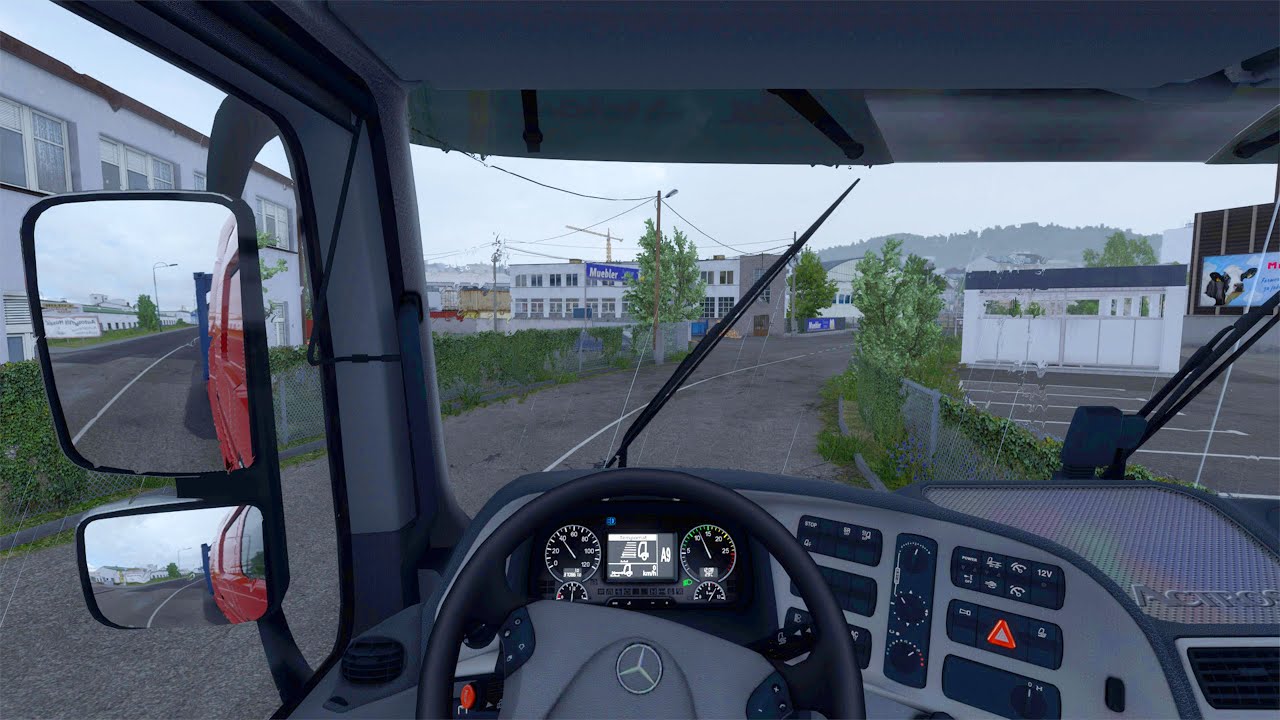 Mercedes Interior Realism | Rainy Logistics Run | ETS2 | Speedy Gamerz