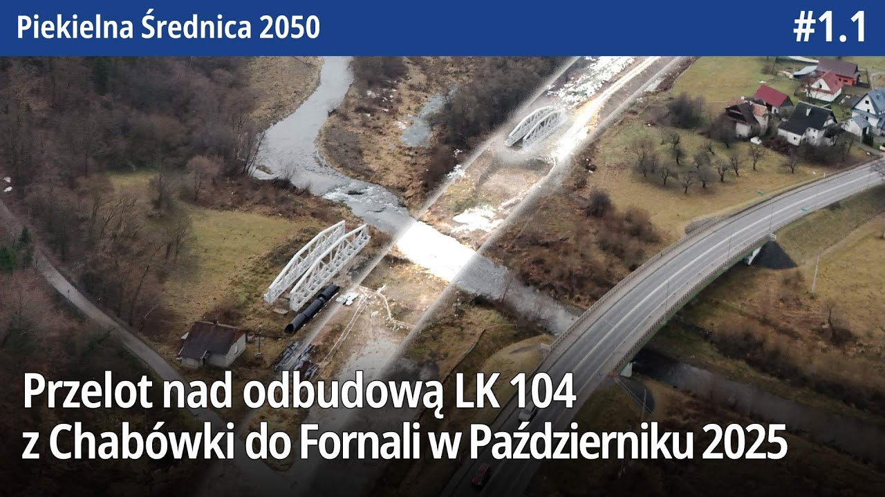 #1.1 Przelot nad odbudową LK104 z Chabówki przez Mszana Dolna do Fornali w Październiku 2025  PŚ2050