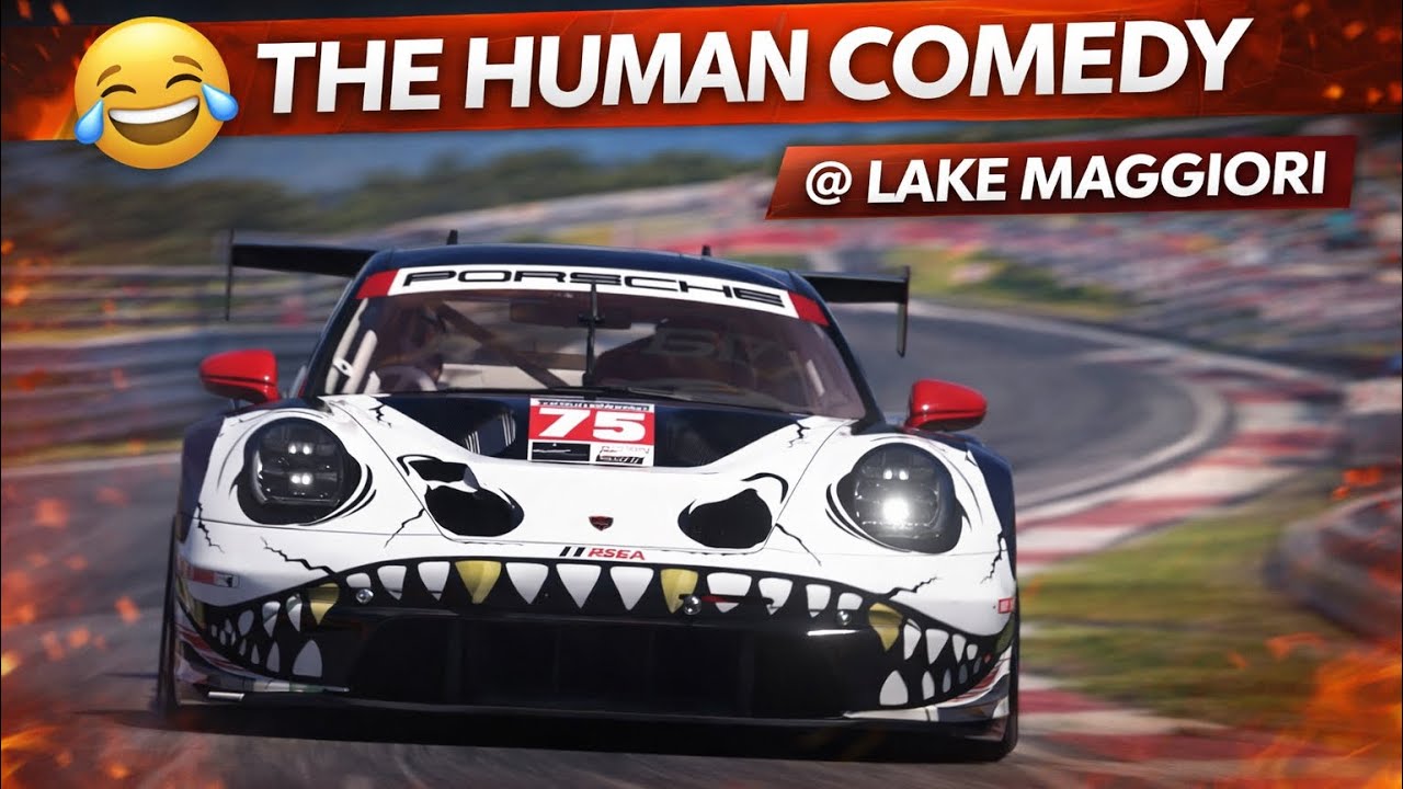 😂 The Human Comedy @ Lake Maggiori with Porsche 911 GT3 R (992) '22 🔥