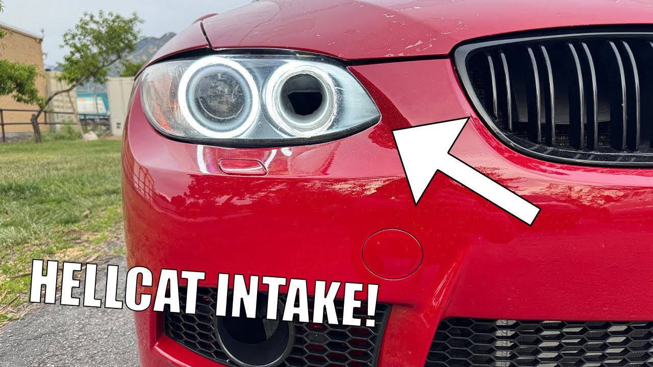 I Made A CUSTOM Headlight Intake On My Big Turbo 335Xi