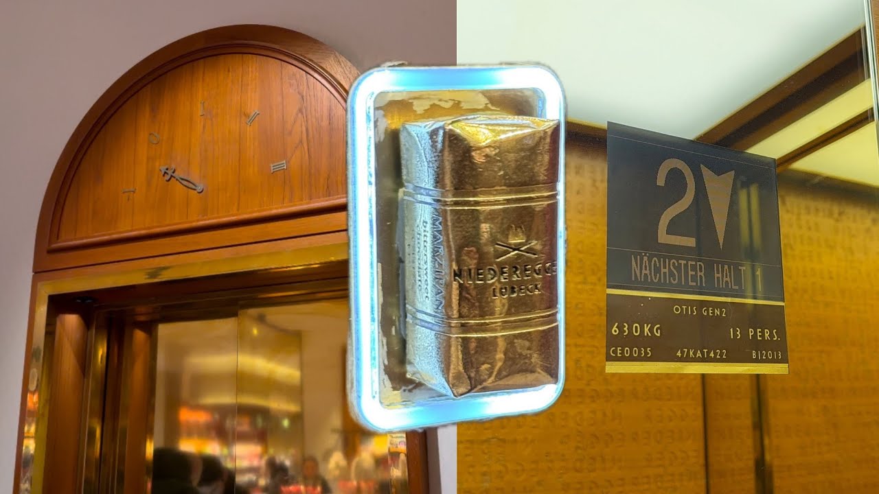 Eleganter OTIS Gen2 Aufzug im Niederegger Marzipanmuseum (L&uuml;beck) H&uuml;xstra&szlig;e 4
