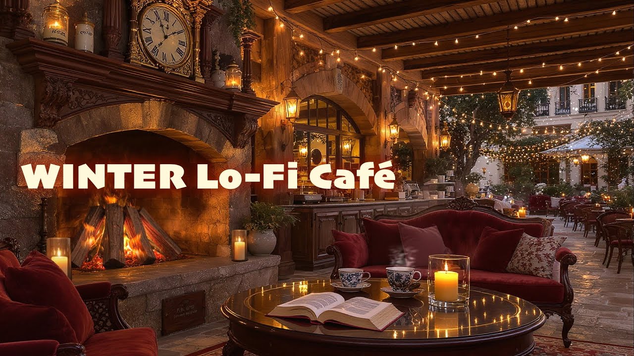 A cozy fireplace atmosphere | 4 hours of study and concentration on the cafe terrace