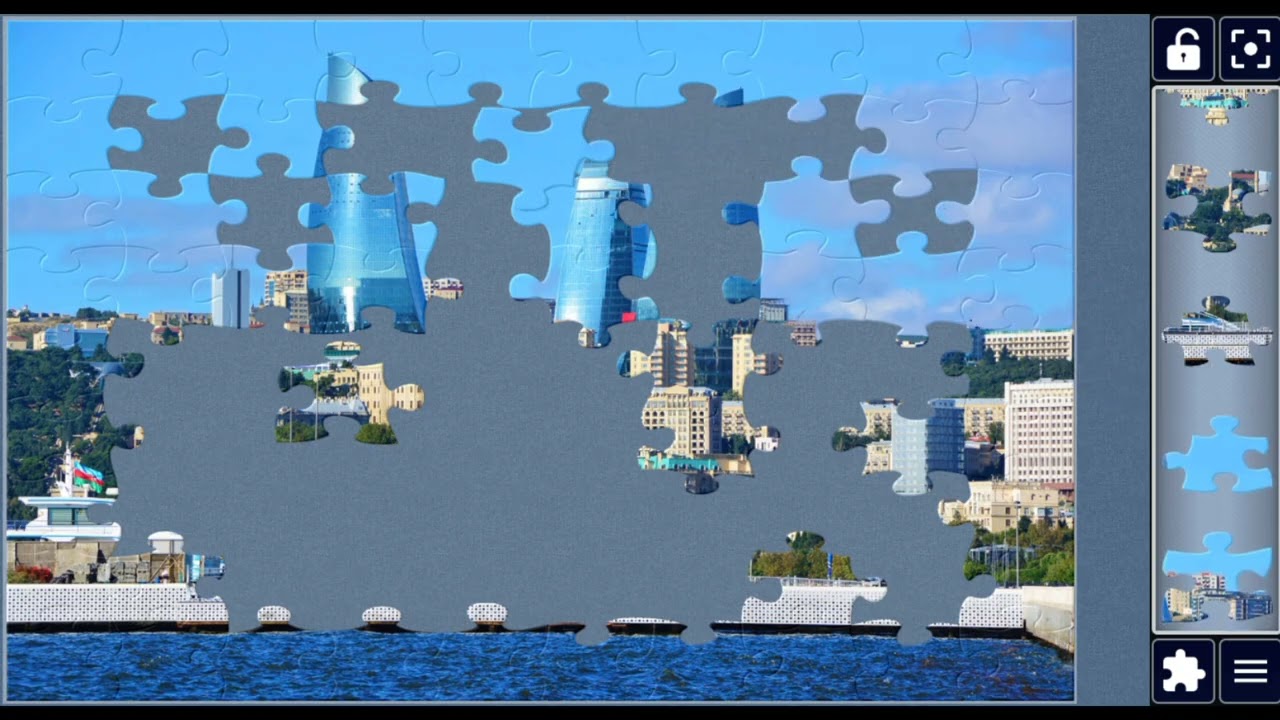 Baku Skyline Jigsaw #Baku #Puzzle #Cityscape 🚢✨@puzzlemaster1034