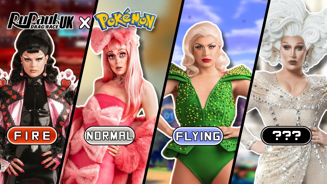 Что если бы актеры первого сезона RPDR UK были лидерами спортзалов Pokémon?