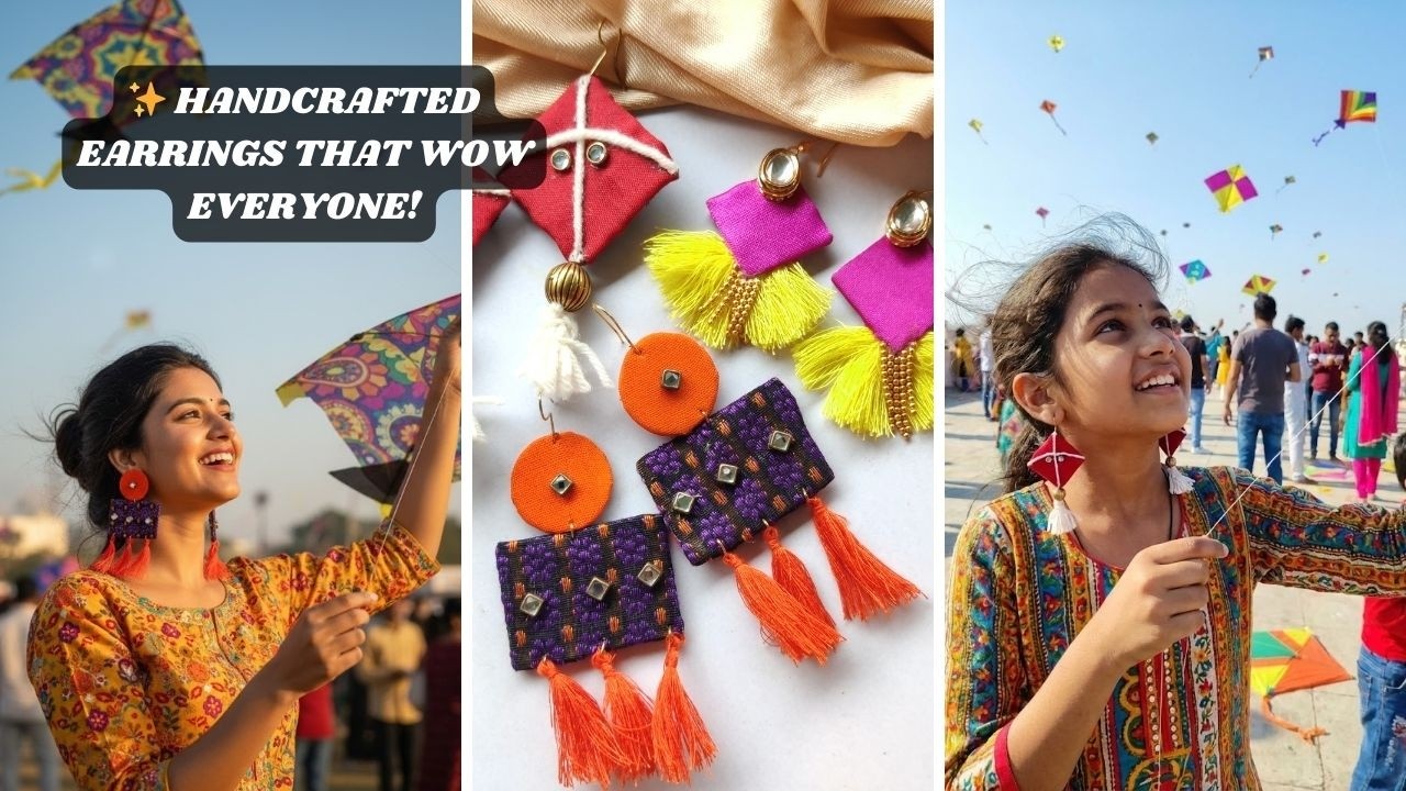 diy long earrings making at home | how to make fabric earrings at home | handmade earrings making