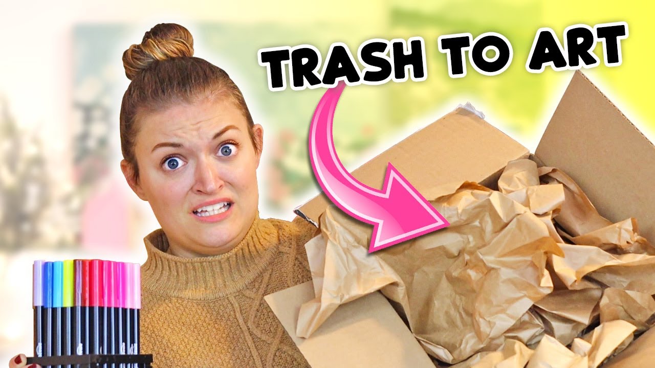 Turning TRASH into Painted Wrapping Paper?!