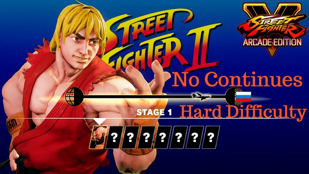 [SFV: AE] Street Fighter 2 Arcade Mode | Hard Difficulty