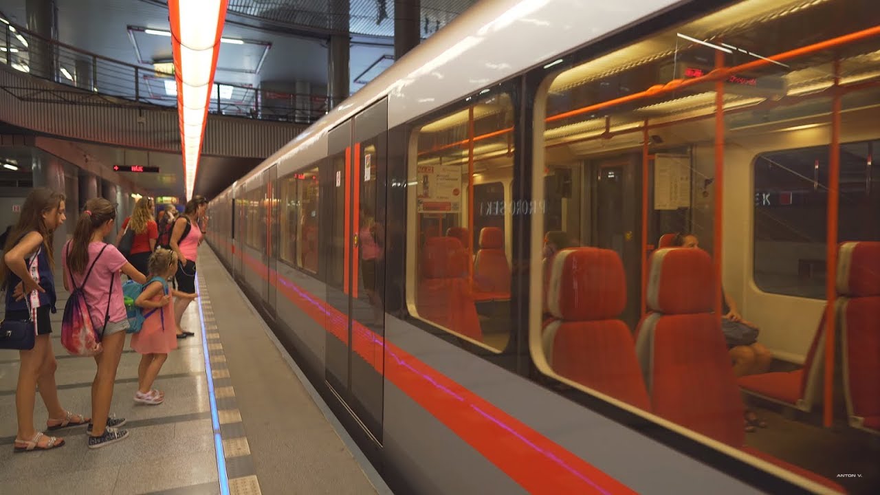 Czech Republic, Prague, metro ride from Prosek to Střížkov