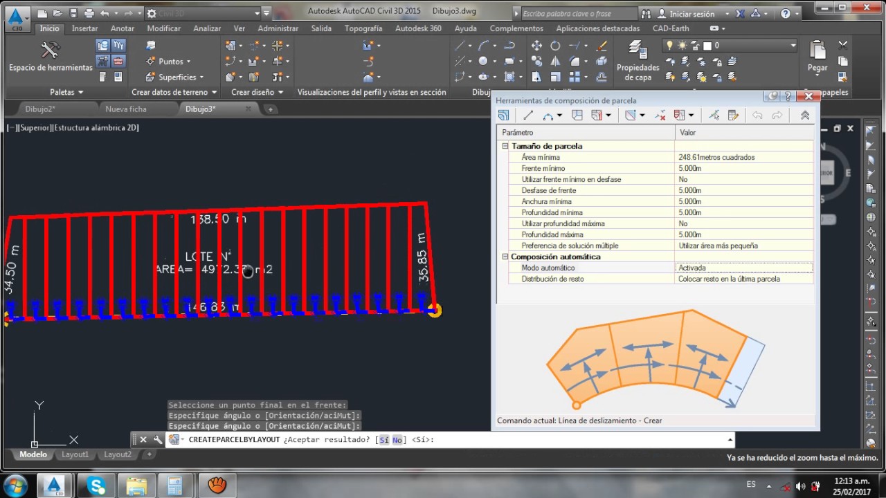 Lotizacion, parcelacion areas iguales  en autocad civil 3d 2015,2016 ,2017
