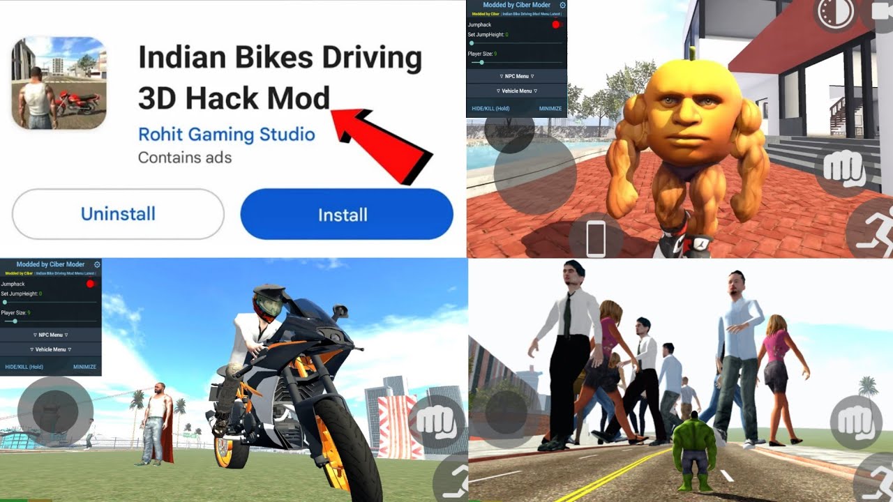 MOD MENU APK 101% Download Trick+ Secret Hidden Features 🤫In Indian bike driving 3d