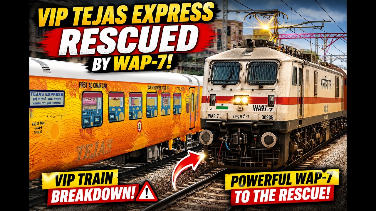 MOST VIP IRCTC Tejas Express RESCUED by WAP-7 ⚡ | Indian Railways Emergency Action