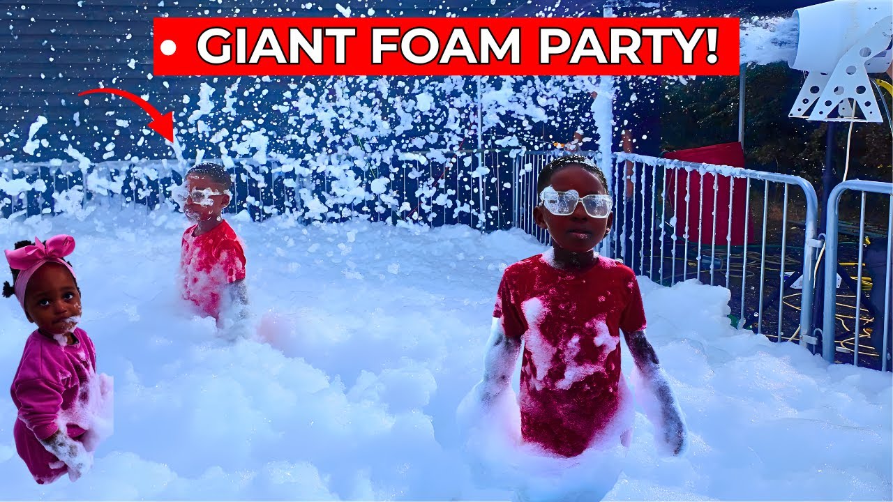 Kids Go Wild in a Giant Foam Party! Funny Family Adventure & Silly Outdoor Play for Kids!